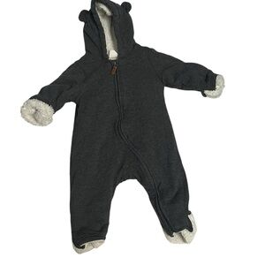 H&M Charcoal Hooded Kids One Piece with ears